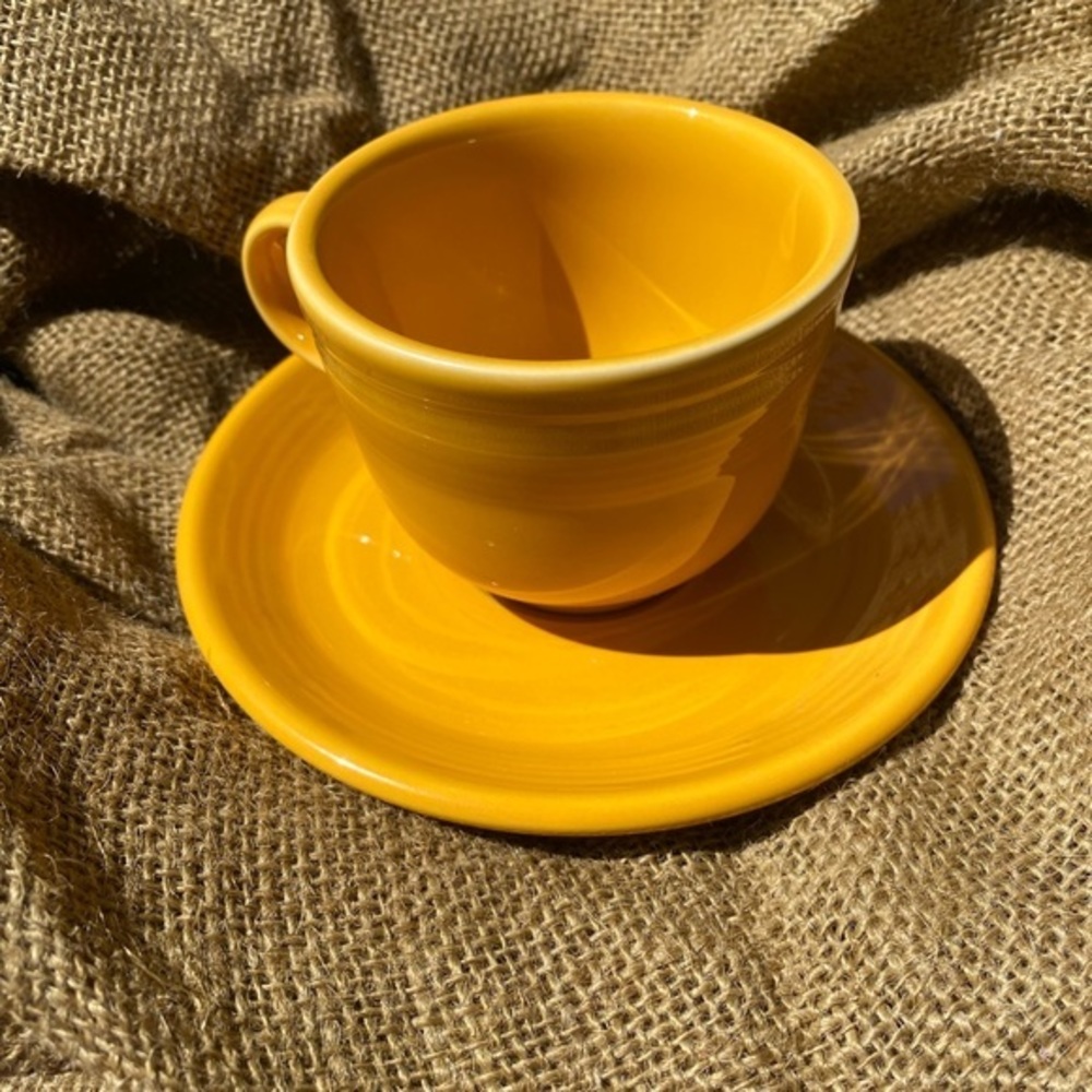 Fiestaware Bright Yellow Cup and Saucer